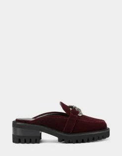 Top 10 🔥 Aerosoles 👩 Women's Mule In Burgundy Bordeaux Velvet 🔔