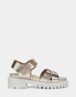 New ⭐ Aerosoles 👩 Women's 🩴 Sandal In Gold Soft Gold Leather 🎉