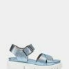 Budget 🎁 Aerosoles 👩 Women's 🩴 Sandal In Blue Light Blue Metallic Leather ⭐