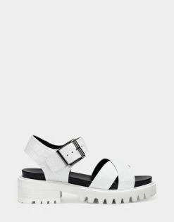 Buy ๐ Aerosoles ๐ฉ Women's ๐ฉด Sandal In White White Croco Leather ๐