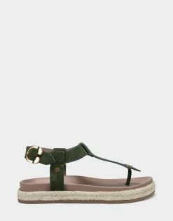 Outlet 🌟 Aerosoles 👩 Women's 🩴 Sandal In Green Olive Suede 😍