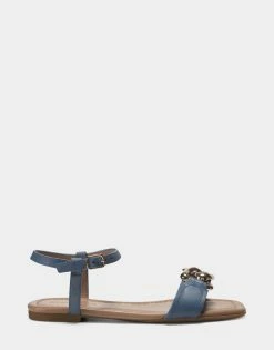 Flash Sale 😀 Aerosoles 👩 Women's 🩴 Sandal In Blue Mid Blue Leather ⭐