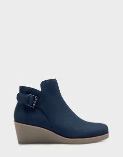Best deal ✨ Aerosoles 👩 Women's Ankle Boot In Navy Navy Faux Suede 🎉