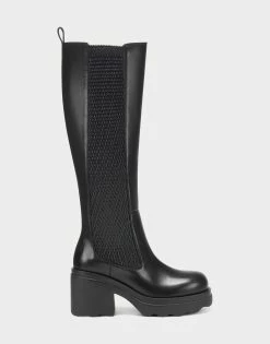 Promo 💯 Aerosoles 👩 Women's Tall Boot In Black Black Leather 🥰