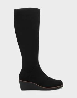 Coupon 🥰 Aerosoles 👩 Women's Tall Boot In Black Black Faux Suede 🔔