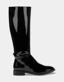 Outlet 🌟 Aerosoles 👩 Women's Tall Boot In Black Black Patent PU 🧨
