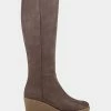 Outlet 🥰 Aerosoles 👩 Women's Tall Boot In Taupe Taupe Faux Suede 😀