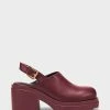 Discount 🛒 Aerosoles 👩 Women's Mule In Burgundy Bordeaux Leather 🤩