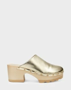 Brand new ⌛ Aerosoles 👩 Women's Clog In Gold Soft Gold Leather 🥰