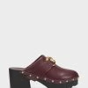 Best Pirce 💯 Aerosoles 👩 Women's Clog In Burgundy Bordeaux Leather 🎉